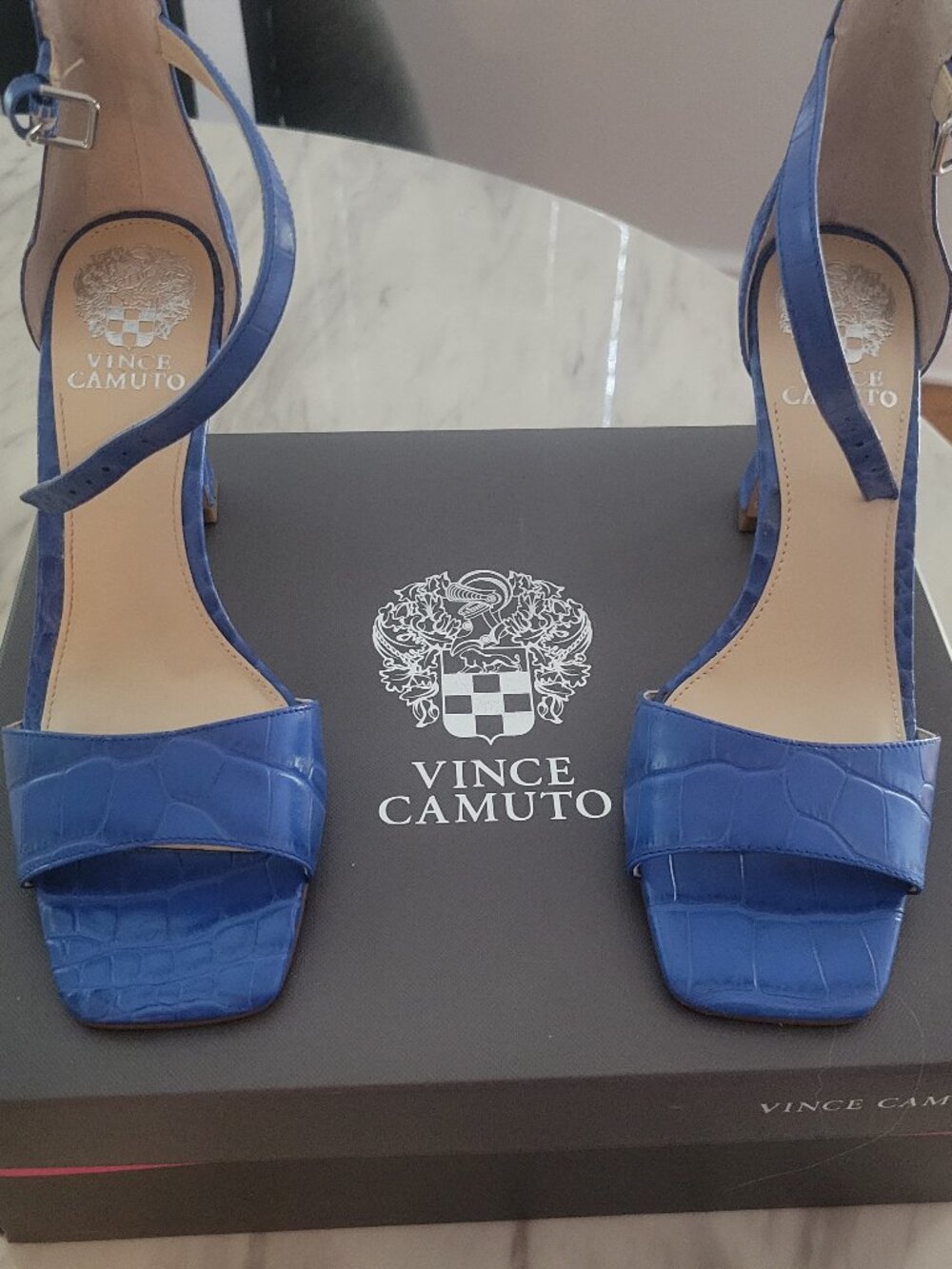 Vince Camuto Blue Croc Sandal 7.5